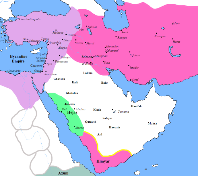 Arabia and the Fertile Crescent in 600 AD