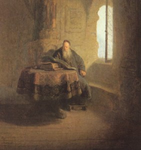 St. Anastasius in his Monastery. Rembrandt, 1631 (from Wikipedia)