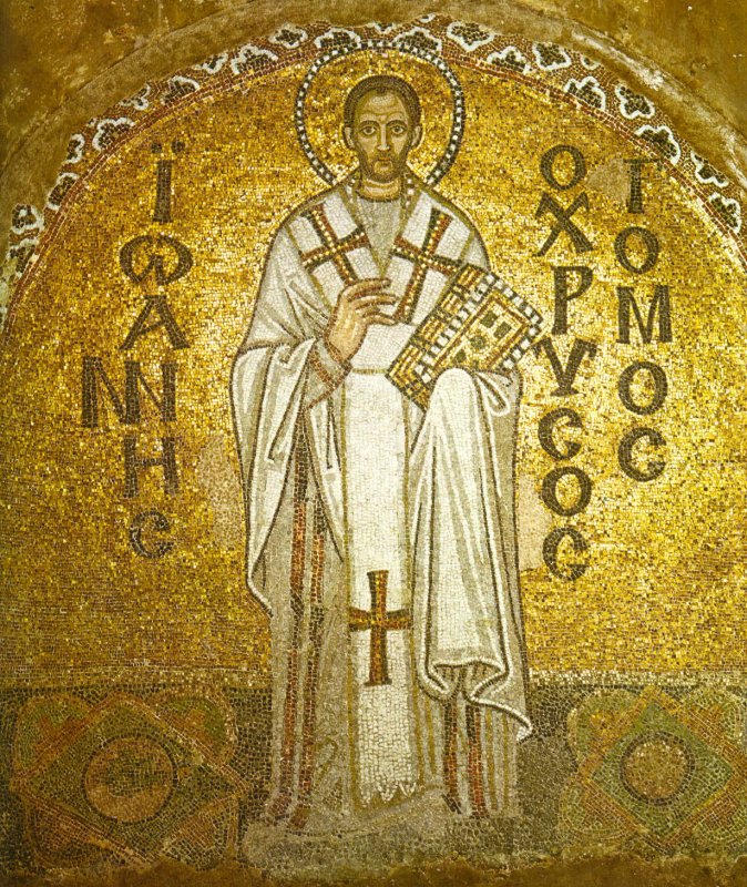 St John Chrysostom in a mosaic from the Hagia Sophia
