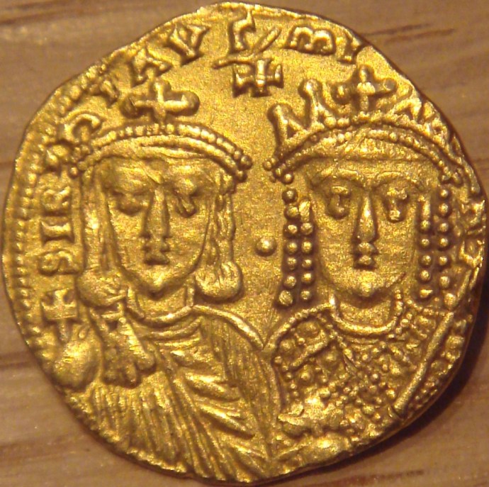 Solidus of Constantine VI and Irene (Wikipedia)