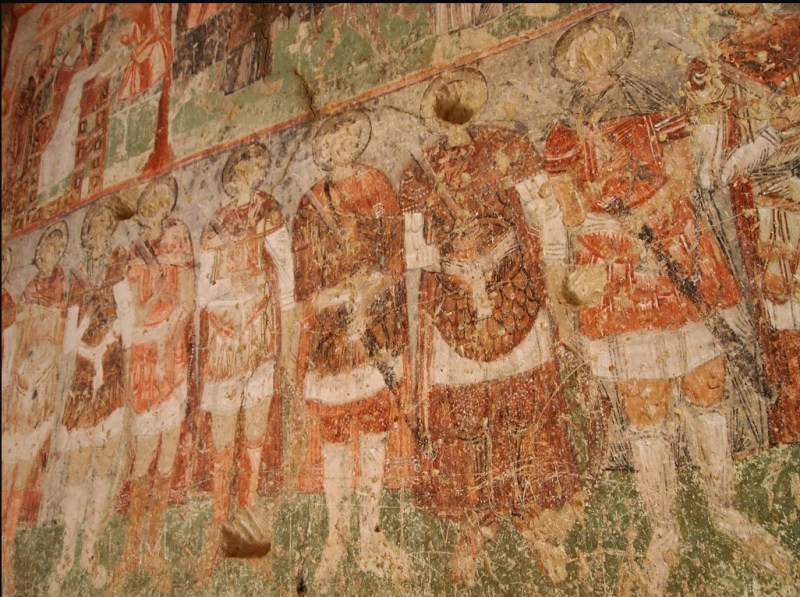 Close up of Romans in Çavuşin Church, Cappadocia (Flickr user ChihPing)