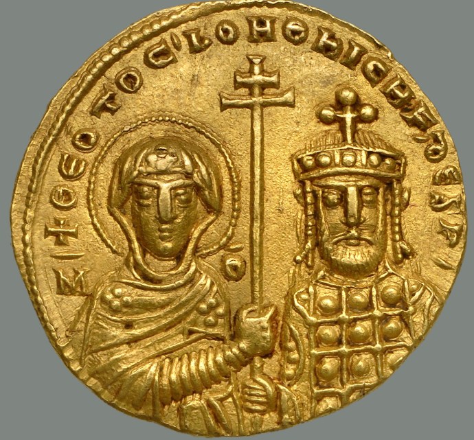 Nicephorus II, Virgin Mary on left (Dumbarton Oaks coin collection)