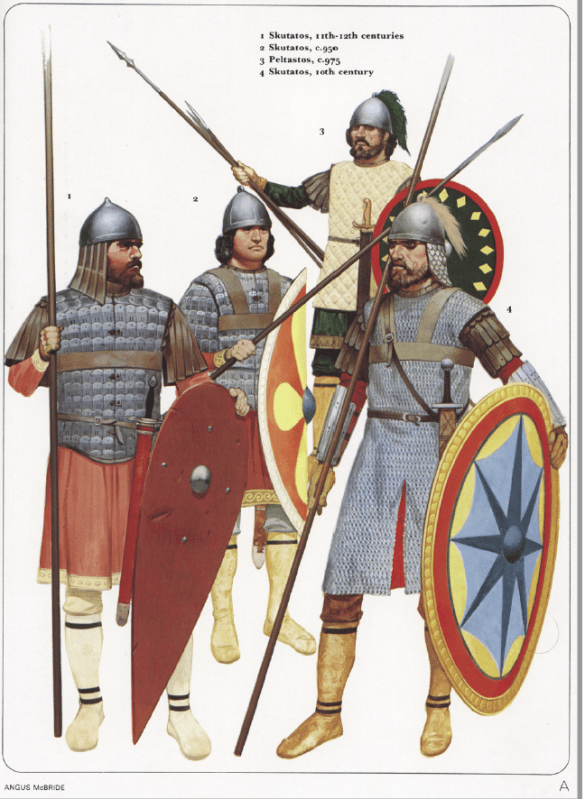Byzantine infantry from Osprey's Byzantine Armies 886-1118
