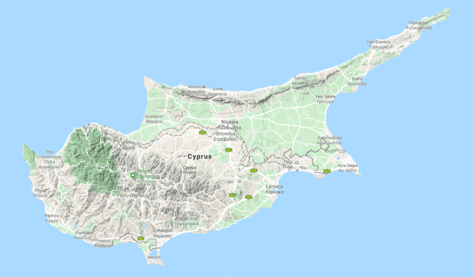 Cyprus topography today