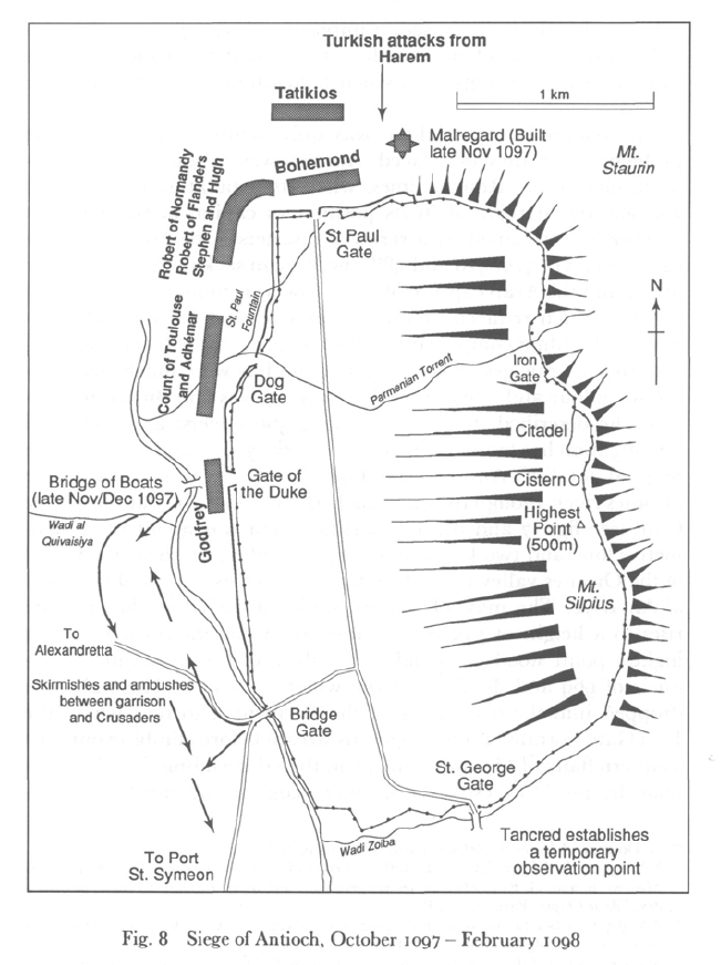 Siege of Antioch. Nov 1097 - Mar 1098 (from Victory in the East by J France)